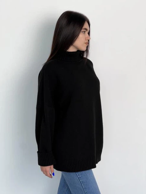 Свитер вязаный оверсайз женский ARTKNIT Sofia One Size Черный (4823093466685) - изображение 2