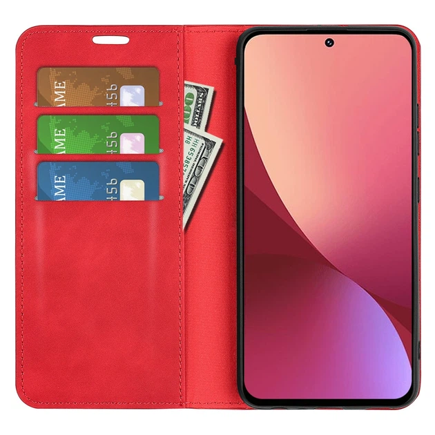 Чохол Taba Retro-Skin для Xiaomi Redmi Note 12S книжка з візитівкою шкіра PU червоний - Фото 2 Чохол Taba Retro-Skin для Xiaomi Redmi Note 12S книжка з візитівкою шкіра PU червоний - зображення 2