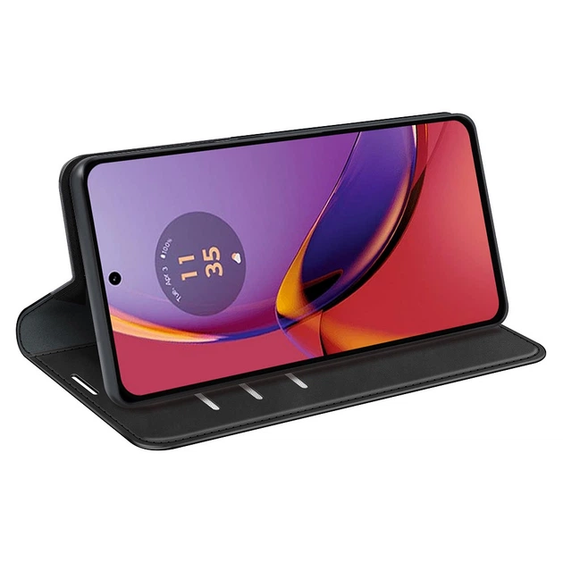 Чехол Taba Retro-Skin для Motorola Moto G84 книжка кожа PU с визитницей черный - изображение 3
