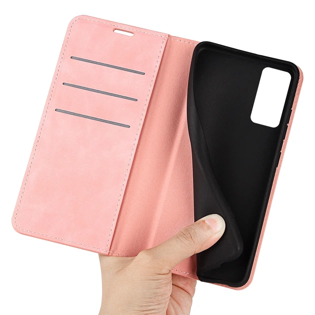 Чехол Taba Retro-Skin для Xiaomi Redmi Note 12S книжка с визитницей кожа PU розовый - изображение 6