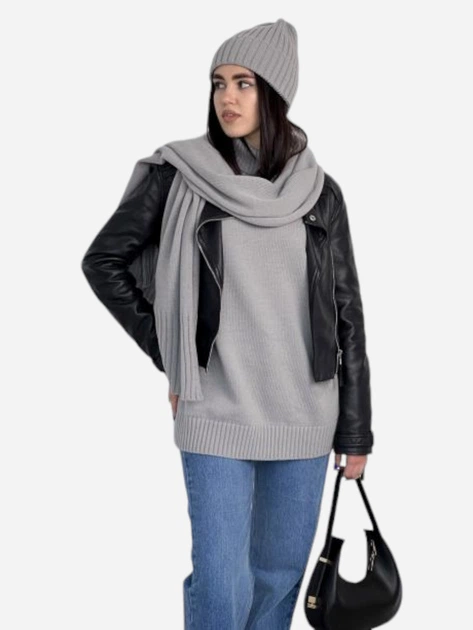 Шарф женский ARTKNIT Sofia Wool 38230 Серый (4823093427624) - изображение 3