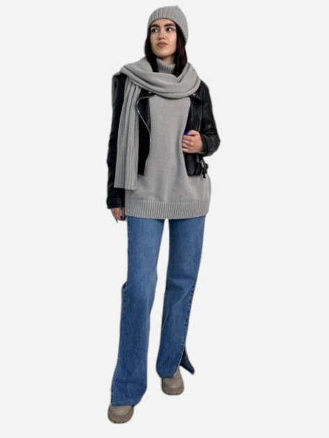 Шарф женский ARTKNIT Sofia Wool 38230 Серый (4823093427624) - изображение 4