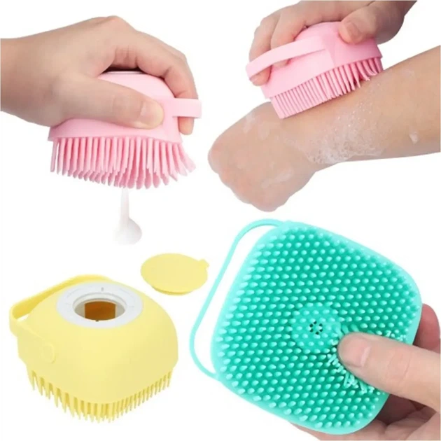 Cиликонова масажна щітка мочалка YELLOW Silicone Massage Bath - Фото 5 Cиликонова масажна щітка мочалка YELLOW Silicone Massage Bath - зображення 5