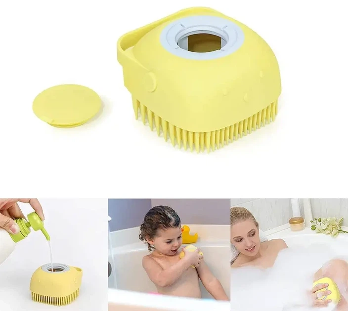 Cиликонова масажна щітка мочалка YELLOW Silicone Massage Bath - Фото 7 Cиликонова масажна щітка мочалка YELLOW Silicone Massage Bath - зображення 7