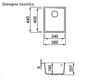 Кухонная мойка гранит ELLECI Q 100 Under Top Titano 68 - изображение 2