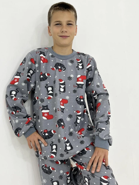 Пижама подростковая New Year байка Triko 152 Серая (61710561-3) - изображение 3