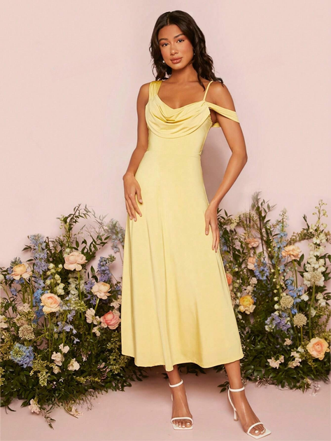 Сукня вечірня міді літня жіноча SHEIN GD-00081764 L Світло-жовта від Rozetka на платформі USKIDKA Акція на Сукня вечірня міді літня жіноча SHEIN GD-00081764 L Світло-жовта від Rozetka