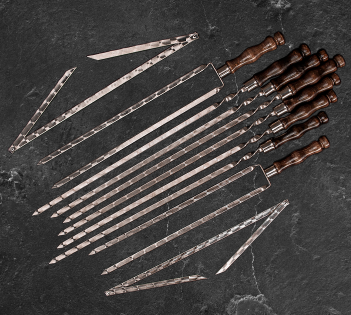 Подарунковий набір шампурів для BBQ VIKING CREATE в дерев'яному кейсі Скаді подарунок чоловіку, куму, брату, другу, батьку, керівнику (WC-020) - зображення 5