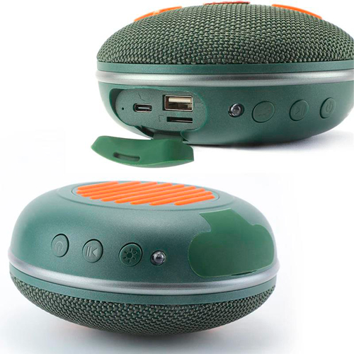 Портативна Bluetooth колонка TG648 з функцією гучного зв'язку, радіо, карабін, зелена - зображення 4