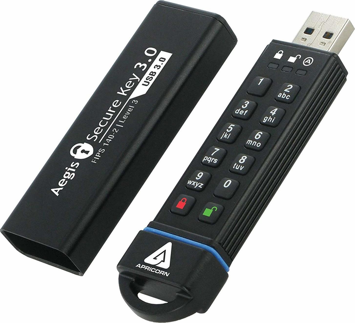 Флеш пам'ять Apricorn Aegis Secure Key 240GB USB 3.0 Black (ASK3-240GB) - зображення 1