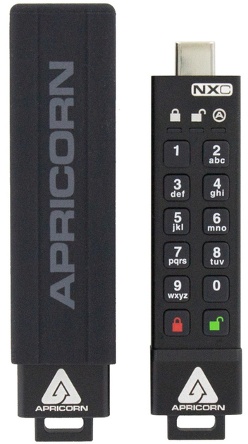 Pendrive Apricorn Aegis Secure Key 3NXC 8GB USB-C 3.2 Black (ASK3-NXC-8GB) - obraz 2