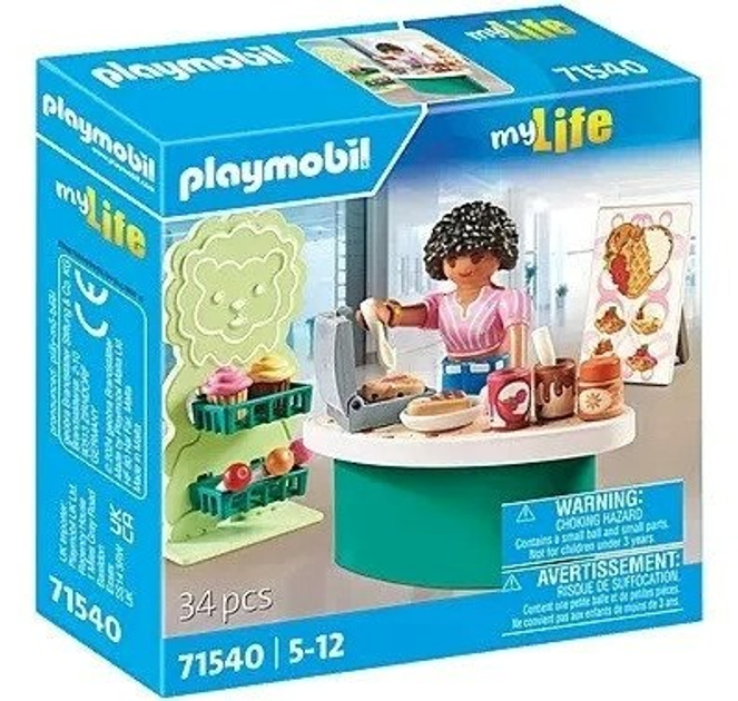 Zestaw do zabawy z figurkami Playmobil My Life Stoisko ze slodyczami 71540 (4008789715401) - obraz 1