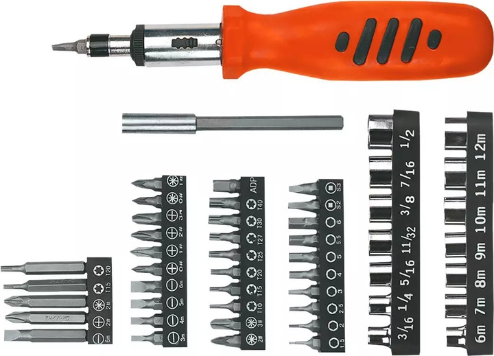 Wkrętak Top Tools z końcówkami 52 szt 39D357 (5902062053107) - obraz 1