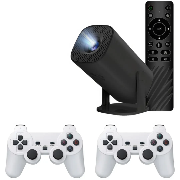 Смарт проектор-игровая приставка с 2 джойстиками Р30 МАХ BLACK Игровой ...