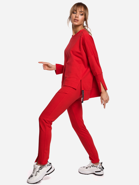 Spodnie slim fit damskie Made Of Emotion M493 M Czerwone (5903068475375) - obraz 5