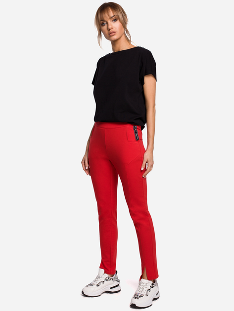 Spodnie slim fit damskie Made Of Emotion M493 S Czerwone (5903068475382) - obraz 3