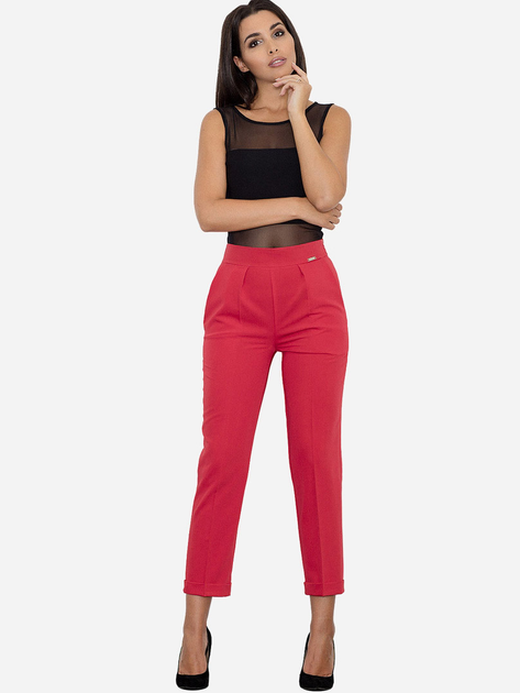 Spodnie slim fit damskie Figl M552 XL Czerwone (5902194337977) - obraz 3