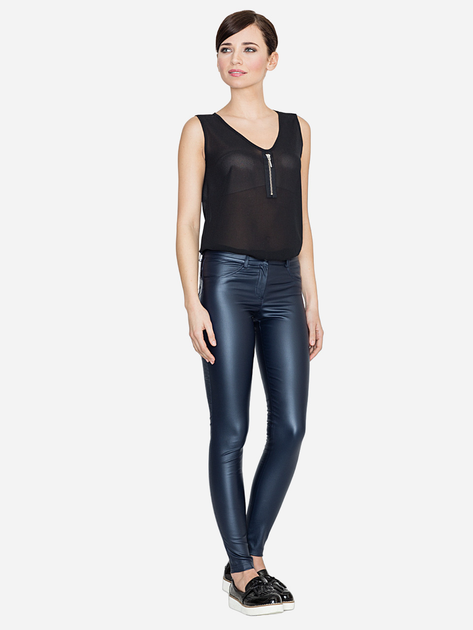 Spodnie skinny damskie skórzane Lenitif K231 L Granatowe (5902194303170) - obraz 3