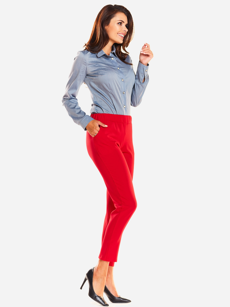 Spodnie regular fit damskie Awama A241 S Czerwone (5902360525221) - obraz 5