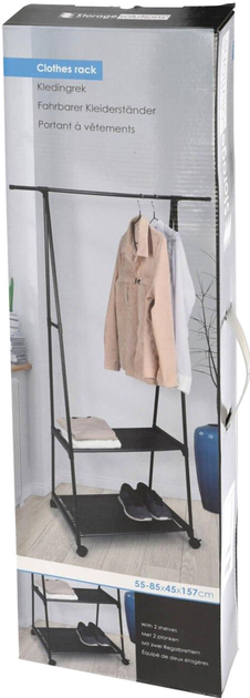 Стійка-вішалка для одягу Home Styling Collection з полицею для взуття Металева (8719987904585) - зображення 3