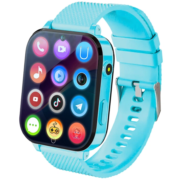 Детские GPS часы JETIX DF100 Pro Kids с виброзвонком, 4G видеозвонком и фонариком (Blue) - Фото 1 Детские GPS часы JETIX DF100 Pro Kids с виброзвонком, 4G видеозвонком и фонариком (Blue) - изображение 1