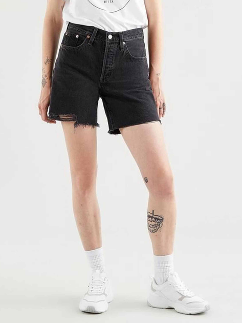 Krótkie spodenki damskie jeansowe Levi's 501 Mid Thigh Short 85833-0016 28 Czarne (5400970000447) - obraz 1