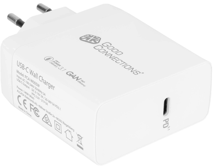 Ładowarka do telefonów Good Connections 140 W USB-C White (4014619880843) - obraz 1