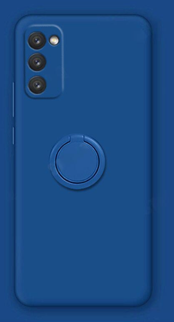 Силіконовий чохол Soft Touch з кільцем-тримачем для Samsung Galaxy S21 FE Темно-синій - Фото 1 Силіконовий чохол Soft Touch з кільцем-тримачем для Samsung Galaxy S21 FE Темно-синій - зображення 1