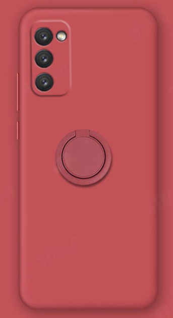 Силіконовий чохол Soft Touch з кільцем-тримачем для Samsung Galaxy S21 FE Малиновий - Фото 1 Силіконовий чохол Soft Touch з кільцем-тримачем для Samsung Galaxy S21 FE Малиновий - зображення 1