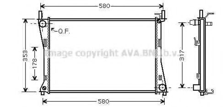 FDA2325 AVA Радіатор охолодження двигуна FIESTA5/FUSION 14/6 MT 02 (Ava) Ava (FDA2325) - изображение 1