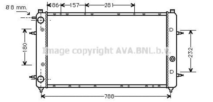 VNA2114 AVA Радіатор охолодження CALIFORNIA T4 94-, TRANSPORTER T4 90- Ava (VNA2114) - зображення 1