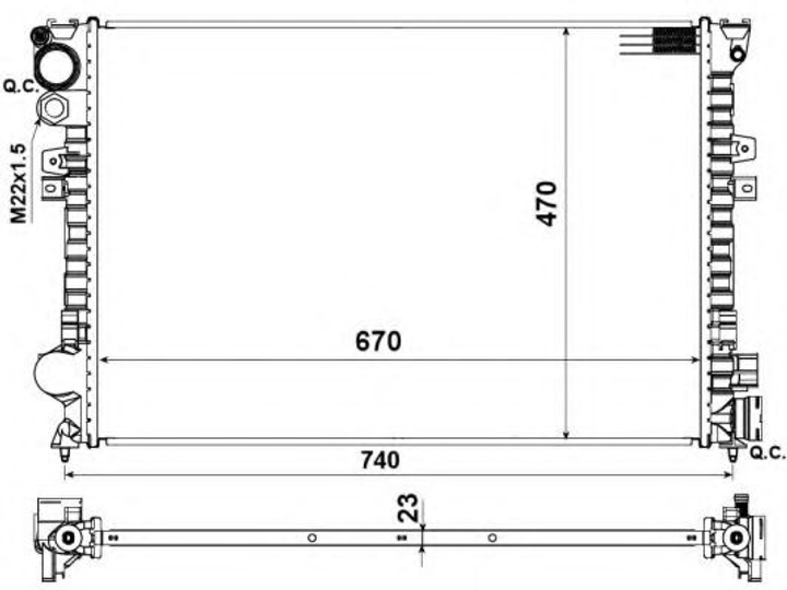 Радіатор, система охолодження двигуна NRF 58958 NRF (58958) - зображення 1