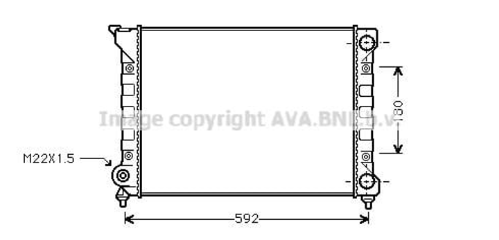 VN2071 AVA Радіатор охолодження VW PASSAT B3 (88-) 1.6/1.8 (вир-во AVA) Ava (VN2071) - зображення 1