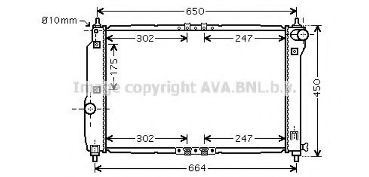 DWA2067 AVA Радіатор охолодження CHEVROLET AVEO (T250, T255) (05-) 1.4 i 16V (вир-во AVA) Ava (DWA2067) - изображение 1