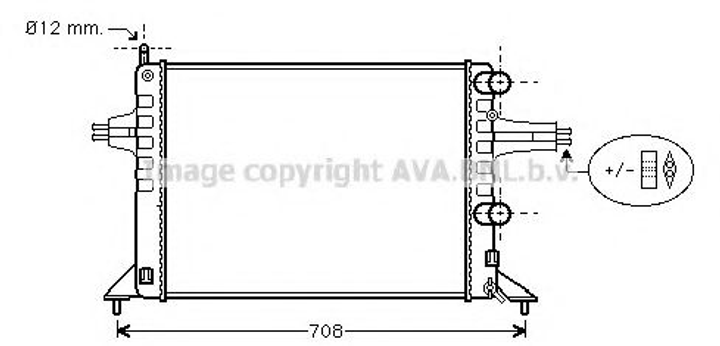 OL2257 AVA Радіатор охолодження двигуна ASTRA G 1.2 MT-AC 98-04 (Ava) Ava (OL2257) - изображение 1