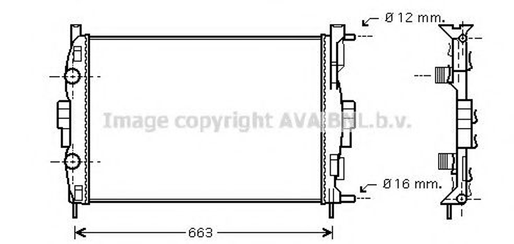 RT2307 AVA Радіатор охолодження двигуна MEGANE2/SCENIC MT +-AC 02 (Ava) Ava (RT2307) - изображение 1