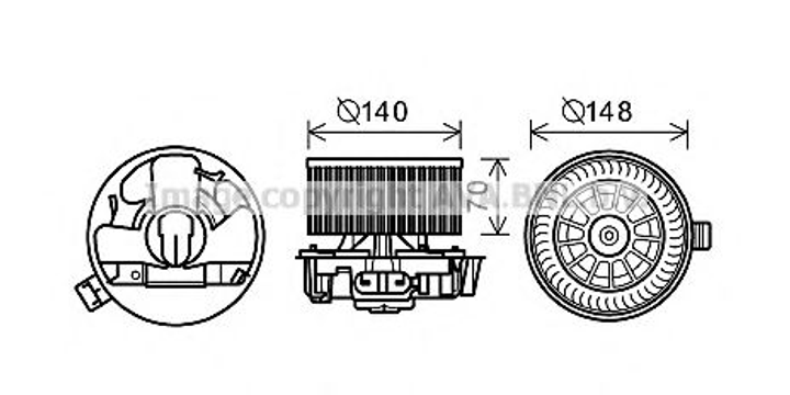 DN8383 AVA Вентилятор салону NISSAN MICRA/NOTE (вир-во AVA) Ava (DN8383) - зображення 1