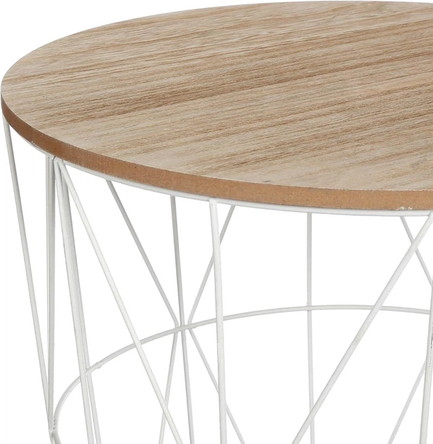 Stolik kawowy Atmosphera z funkcją przechowywania w koszu 2 w 1 Biały (3560239702474) - obraz 2