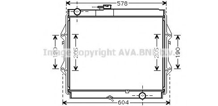 TOA2642 AVA Радіатор охолодження двиг. HILUX VI Пікап 2.5 D-4D 01- Ava (TOA2642) - зображення 1