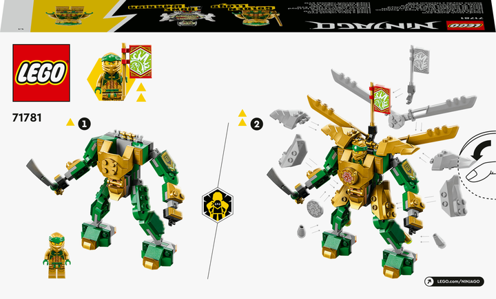 Zestaw klocków LEGO Ninjago Złoty Lloyd i Wojownika-szkielet 223 elementy 4 szt (71781) - obraz 6