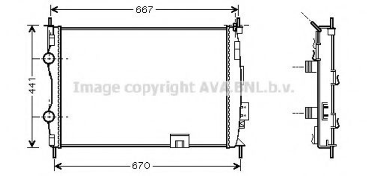 DNA2280 AVA Радіатор охолодження двигуна NISSAN QASHQAI (2007) 2.0 (вир-во AVA) Ava (DNA2280) - зображення 1