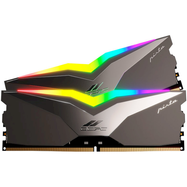 Оперативна пам'ять OCPC Pista Titanium/Silver DDR5 6000MHz 64ГБ Kit 2x32ГБ (MMPT2K64GD560C40T) - зображення 2