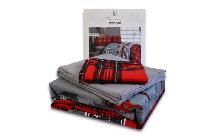 Комплект постільної білизни First Choice Flanel Євро 200×220 см Байка Червоні олені - зображення 3