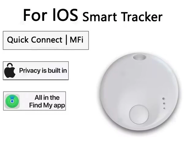 Умная мини-метка N Tag | Smart Tag для Apple Find My (Локатор) (iOS) Bluetooth Luggage Tracker | Брелок-Локатор для ключей, багажа, сумки, ценных предметов, круглая | White - изображение 2