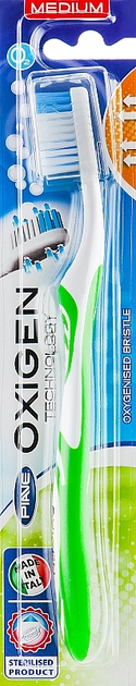 Зубна щітка Piave Oxigen Medium Середньої жорсткості Салатова (8009315073190) - зображення 1