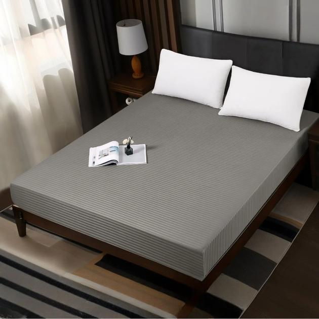 Простынь на резинке KOLOCO 180 х 200+25 см (40189) Темно-серый – фото ...