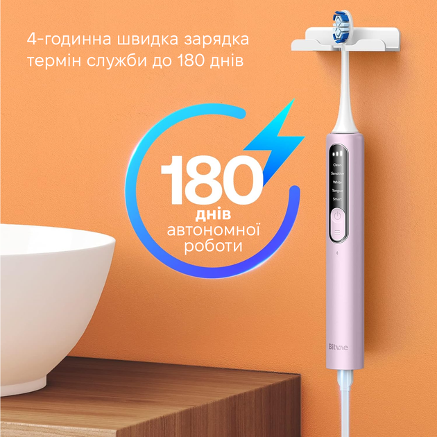 Электрическая зубная щетка Bitvae S3 Smart 4 насадки и футляр pink - изображение 6