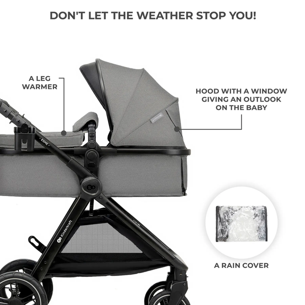 Универсальная коляска 3 в 1 Kinderkraft Esme Moonlight Grey (KSESME00GRY3000) - изображение 10