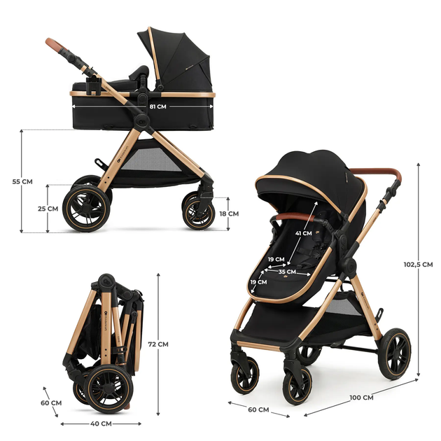 Универсальная коляска 3 в 1 Kinderkraft Esme Pure Black (KSESME00BLK3000) - изображение 15