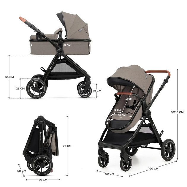 Универсальная коляска 3 в 1 Kinderkraft Esme Sand Beige (KSESME00BEG3000) - изображение 15